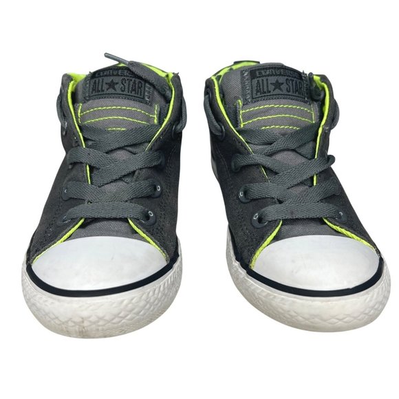 Converse Chunk Taylor All Star Kids' Sneakers Stylish Gray & Neon Green Size 2.5 - Picture 7 of 10